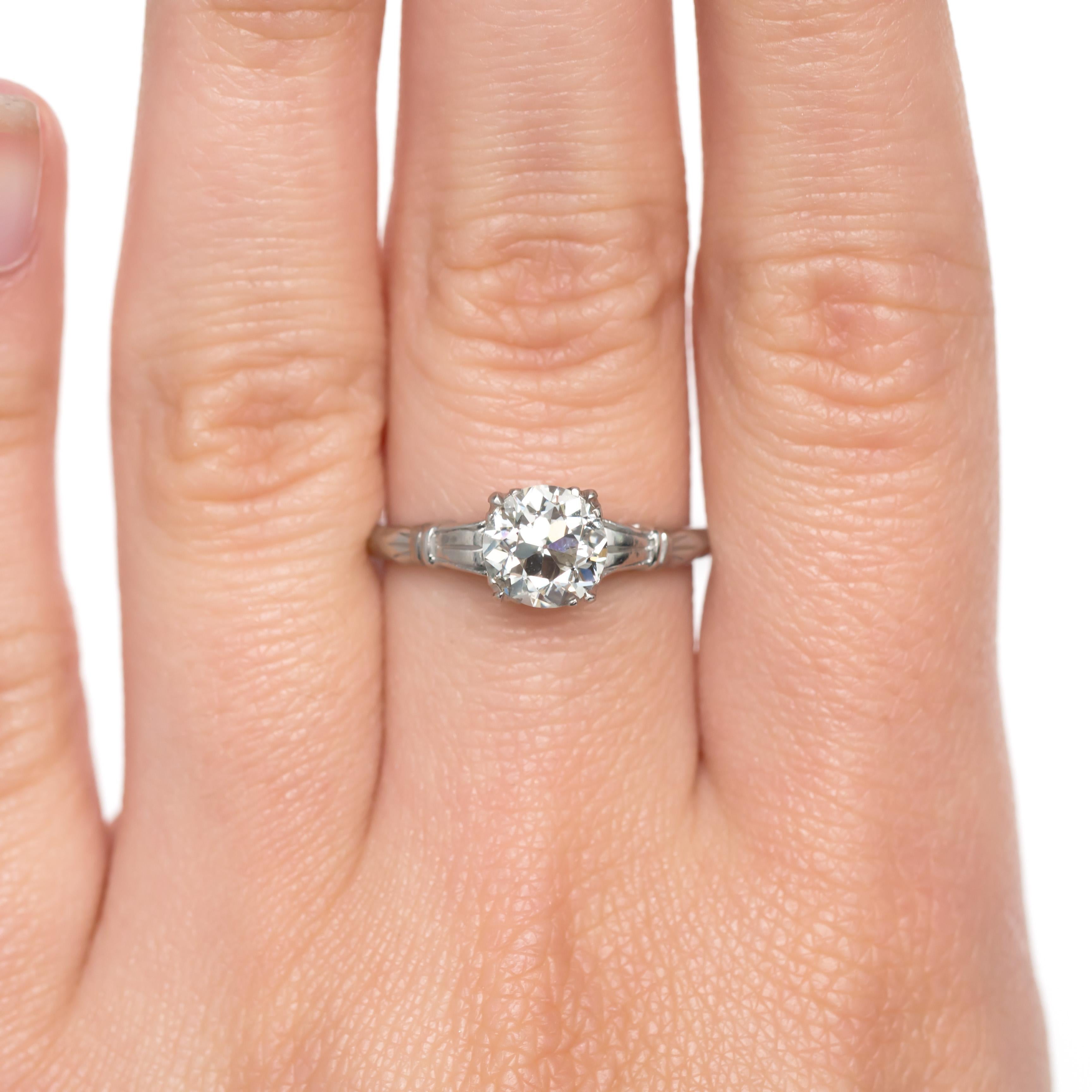 Edwardian 1.34 Carat Diamond Platinum Engagement Ring For Sale