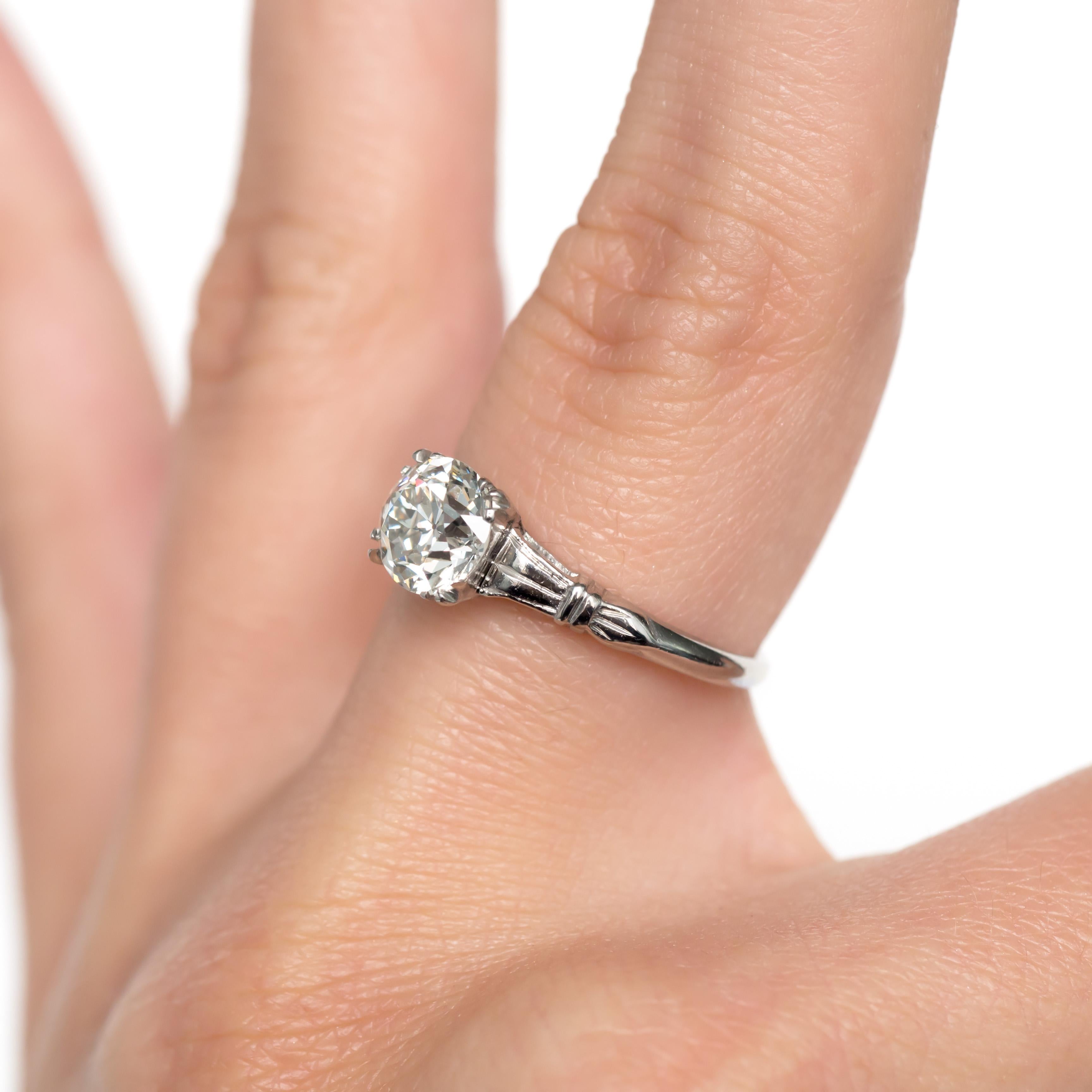 1.34 Carat Diamond Platinum Engagement Ring In Excellent Condition For Sale In Atlanta, GA