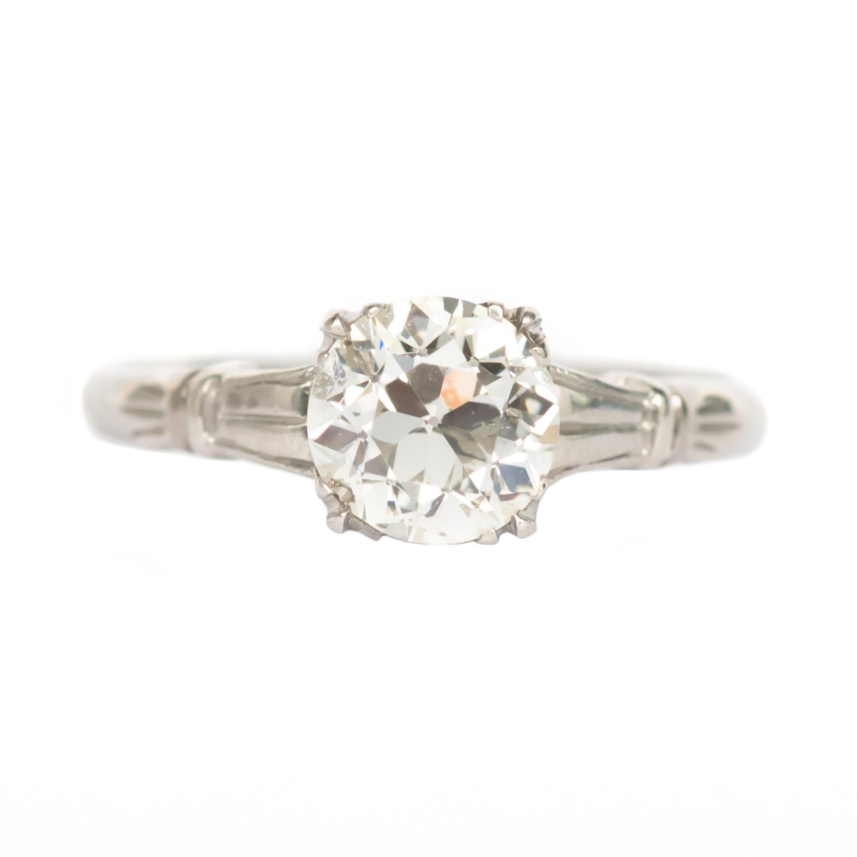 1.34 Carat Diamond Platinum Engagement Ring For Sale