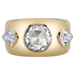 1.34 Carat GIA Certified Rose Cut Diamond Set in a Handcrafted 18K Gold Ring