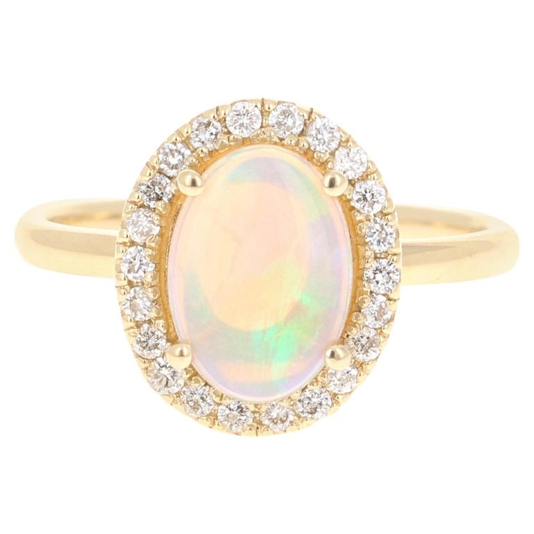 1.34 Carat Opal Diamond 14 Karat Yellow Gold Ring at 1stDibs