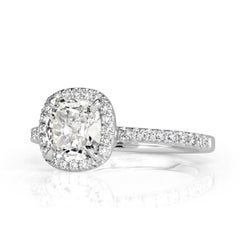 Anello con diamante ovale da 1,34 carati Brilliante in oro bianco 14 carati Sofisticatezza allo stato puro
