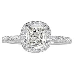 Anello con diamante ovale da 1,34 carati Brilliante in oro bianco 14 carati Sofisticatezza allo stato puro