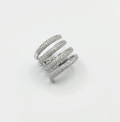 1.34 Carat Pavé Diamond 18K Gold Coil Ring