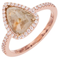 1,34 Karat birnenförmiger Diamant-Halo-Verlobungsring aus Roségold
