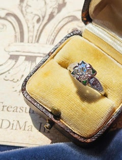 1.34 Carat Solitaire Old Euro Diamond Engagement Ring White Gold EGL USA