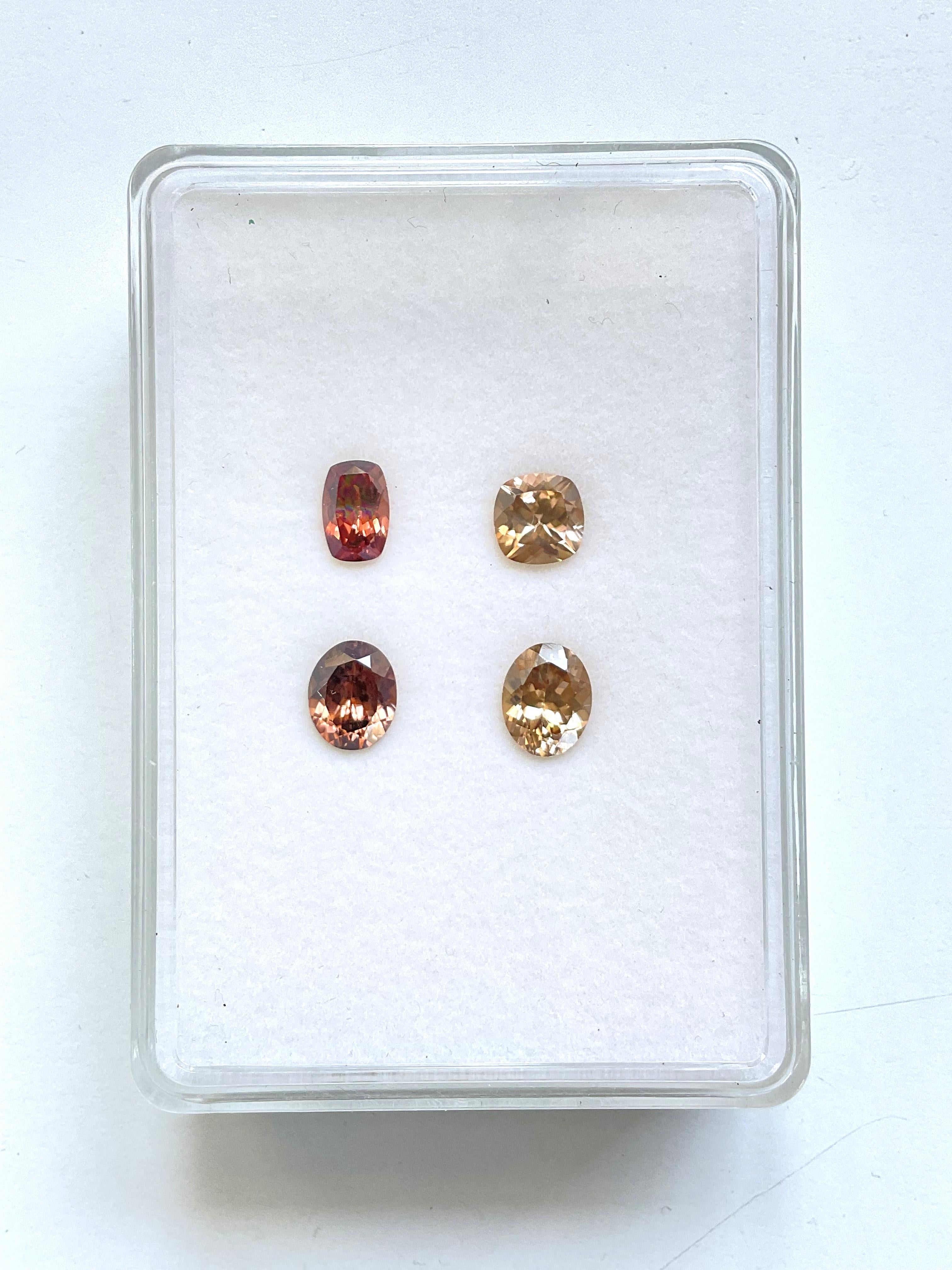 Women's or Men's 13.4 Carat Tanzania Zircon Natural Oval & Cushion Cutstone Fine Jewelry Gemstone For Sale