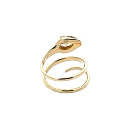 Bague serpent en or jaune 18 carats, diamant brun de 1,34 carat
