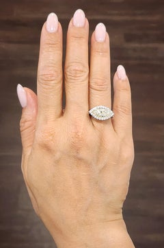 1.34 ct Natural Yellow Marquise Diamond Ring set in Platinum