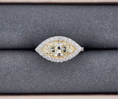 1.34 ct Natural Yellow Marquise Diamond Ring