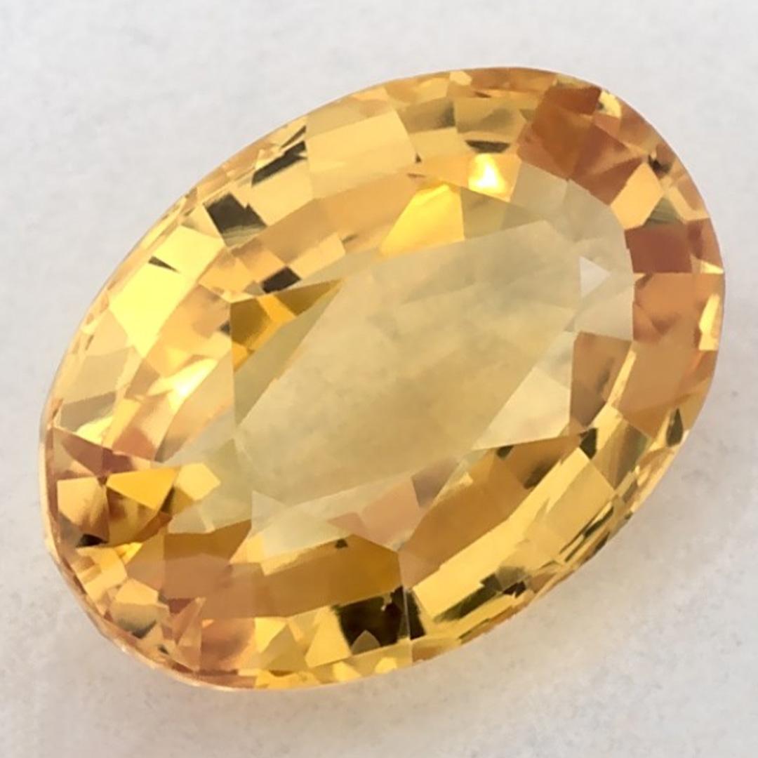 This natural Yellow sapphire offers elegance and sophistication. With its rich color saturation and precise cutting, it is the perfect centerpiece for an engagement ring or luxury jewelry design.

This sapphire originates from Sri Lanka (Ceylon),