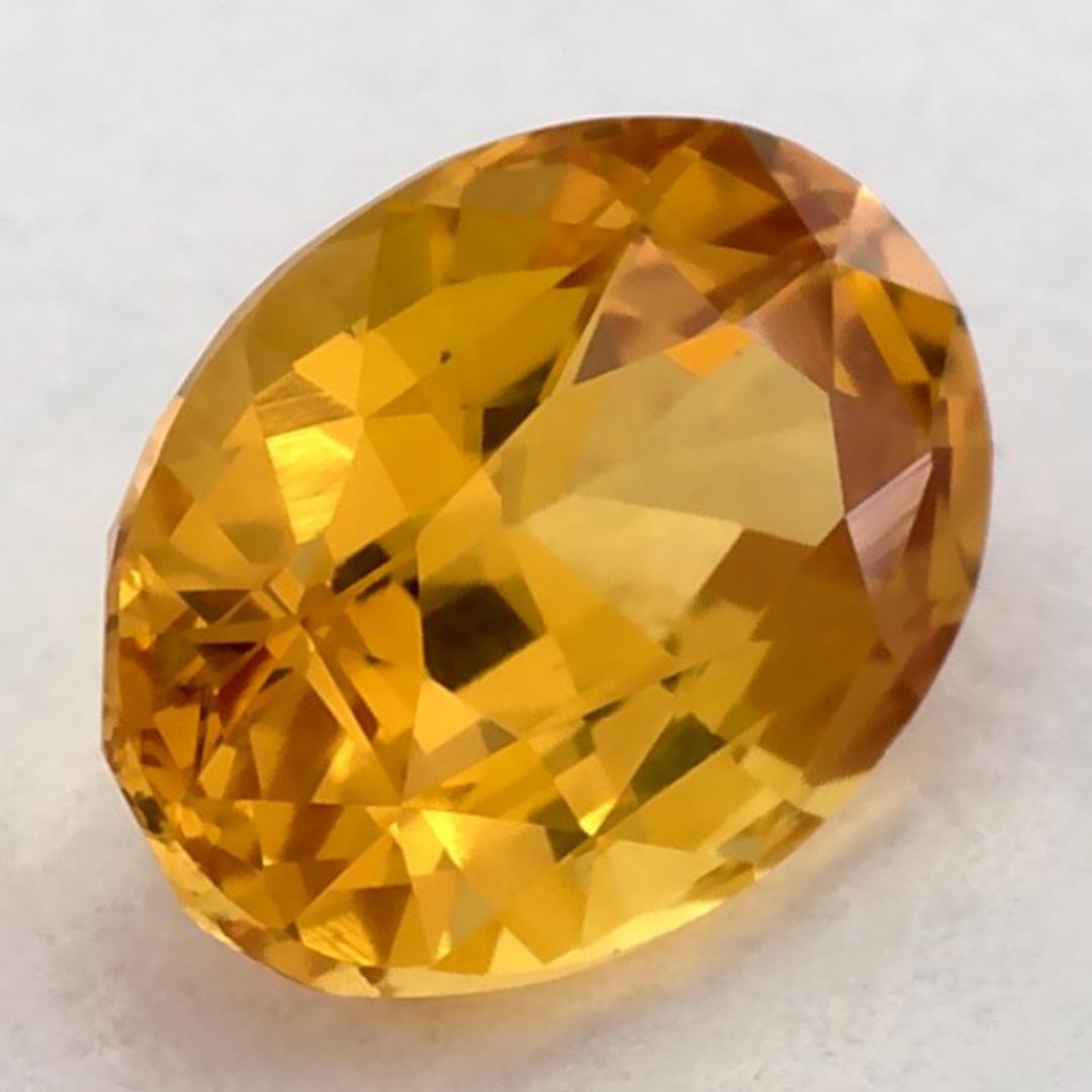 Taglio ovale 1.34 carati di zaffiro giallo ovale sfuso in vendita