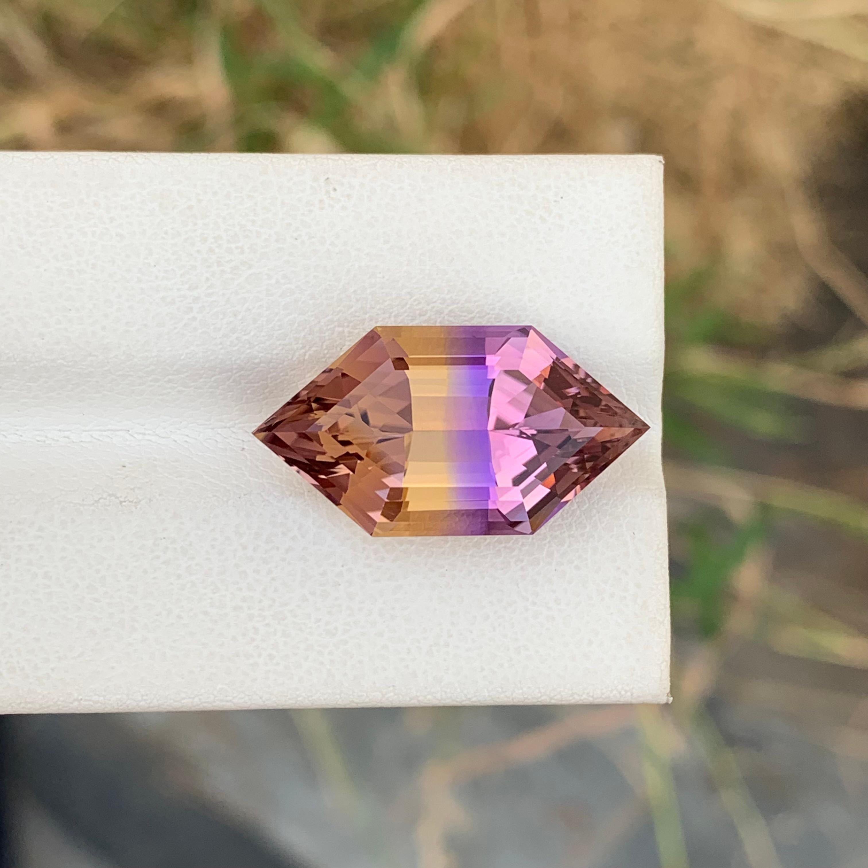 13,40 Karat Natürlicher loser Ametrin Hexagon-Schliff Edelstein aus Schmuck im Angebot 4