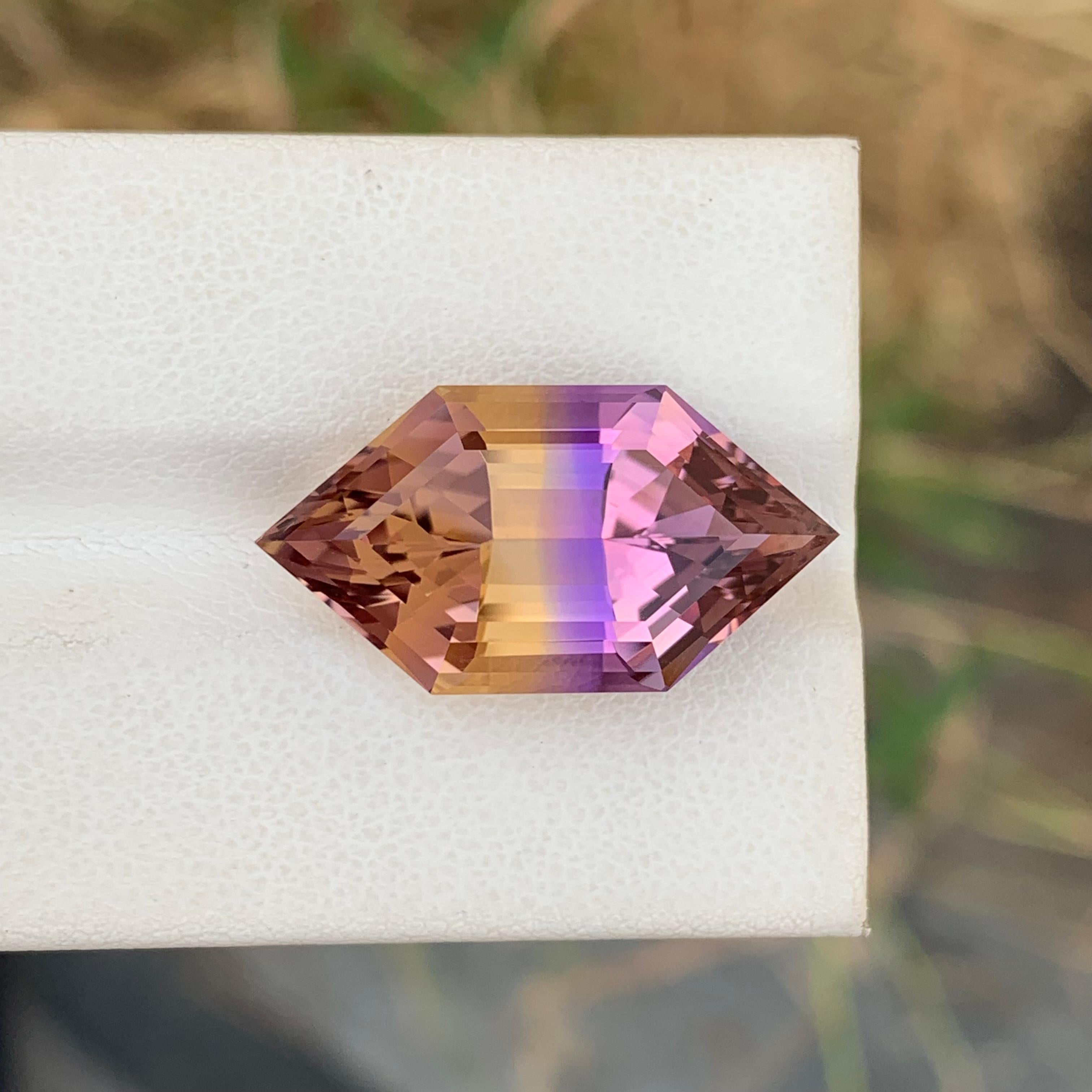 13,40 Karat Natürlicher loser Ametrin Hexagon-Schliff Edelstein aus Schmuck im Angebot 5