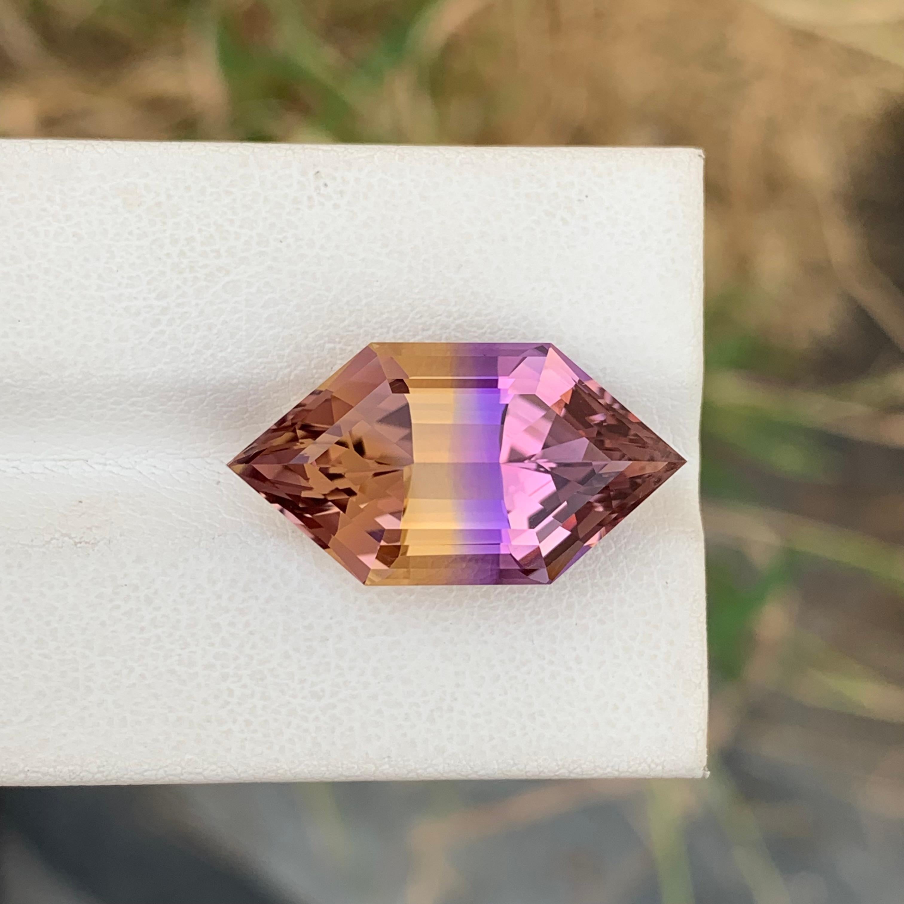 13,40 Karat Natürlicher loser Ametrin Hexagon-Schliff Edelstein aus Schmuck im Angebot 1