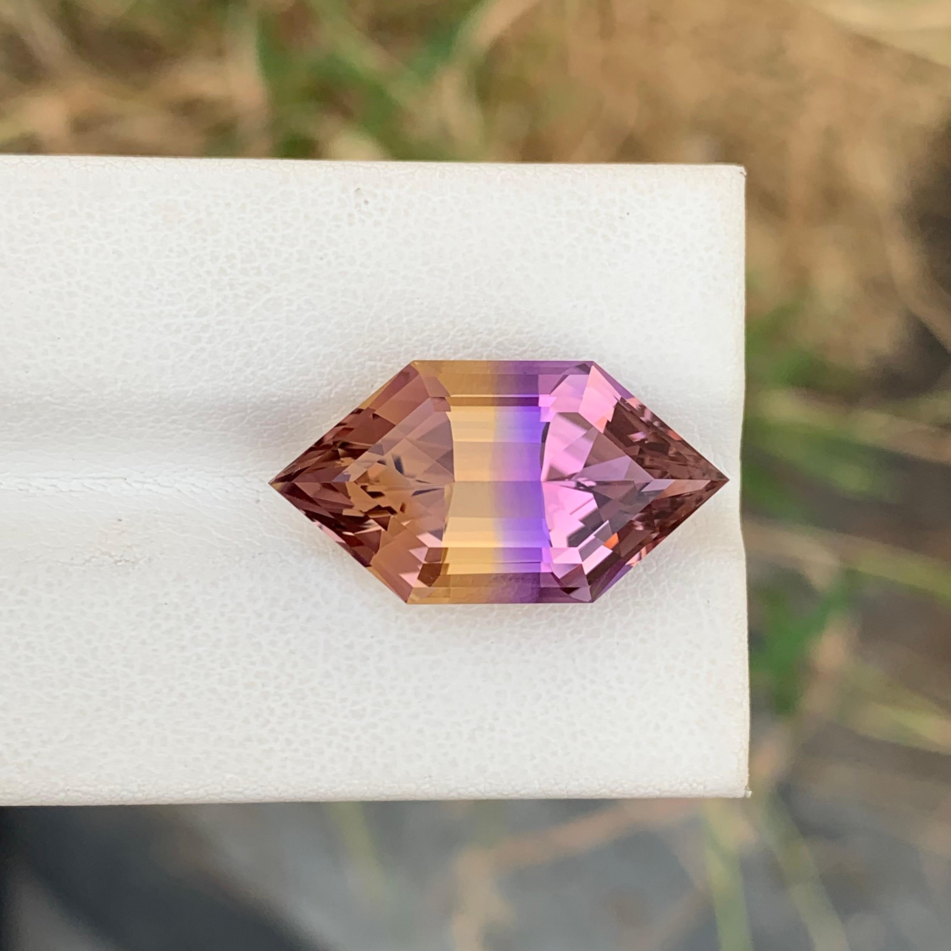 13,40 Karat Natürlicher loser Ametrin Hexagon-Schliff Edelstein aus Schmuck im Angebot 2