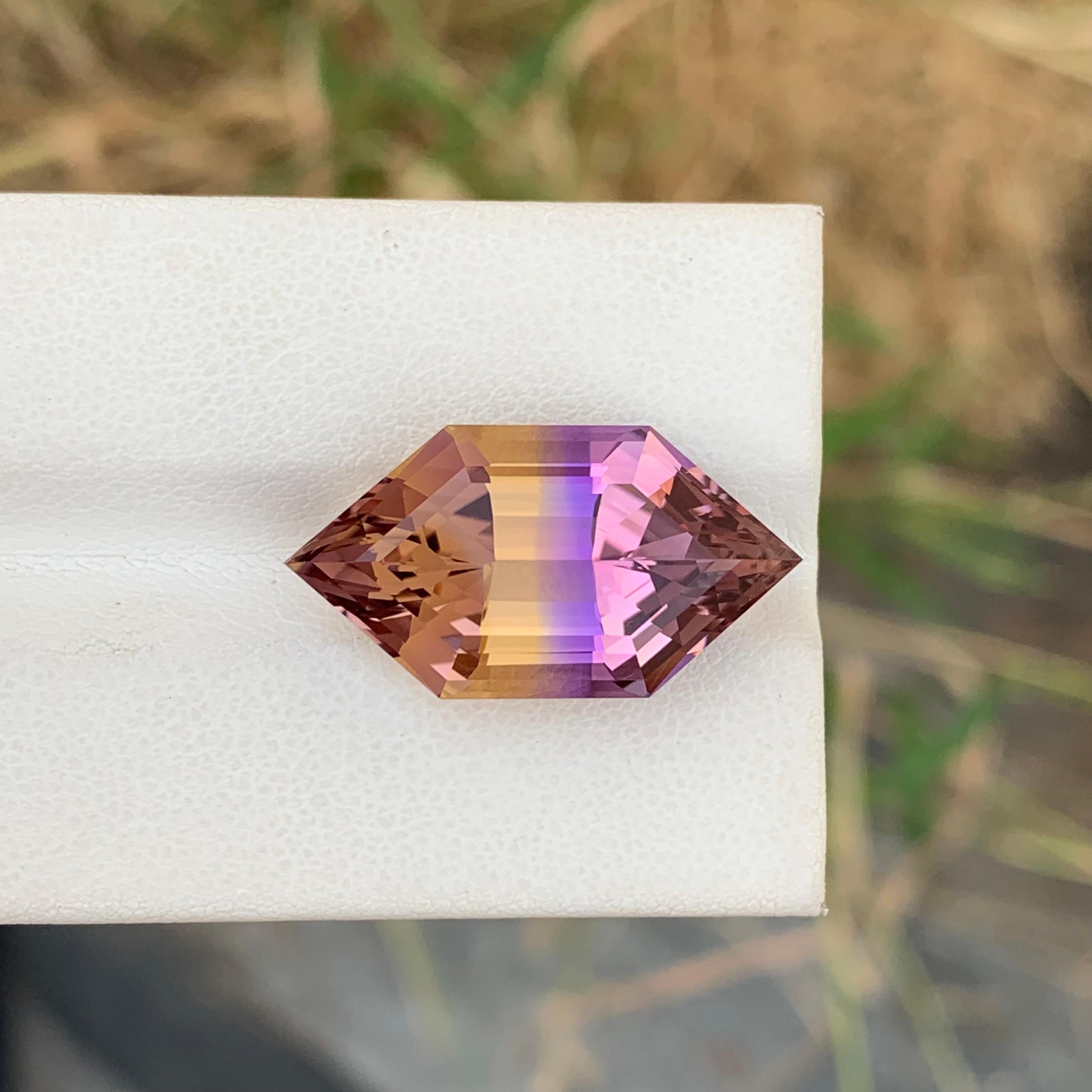 13,40 Karat Natürlicher loser Ametrin Hexagon-Schliff Edelstein aus Schmuck im Angebot 3