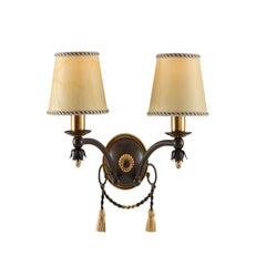 1342/A2 Applique murale à double bras en métal brun