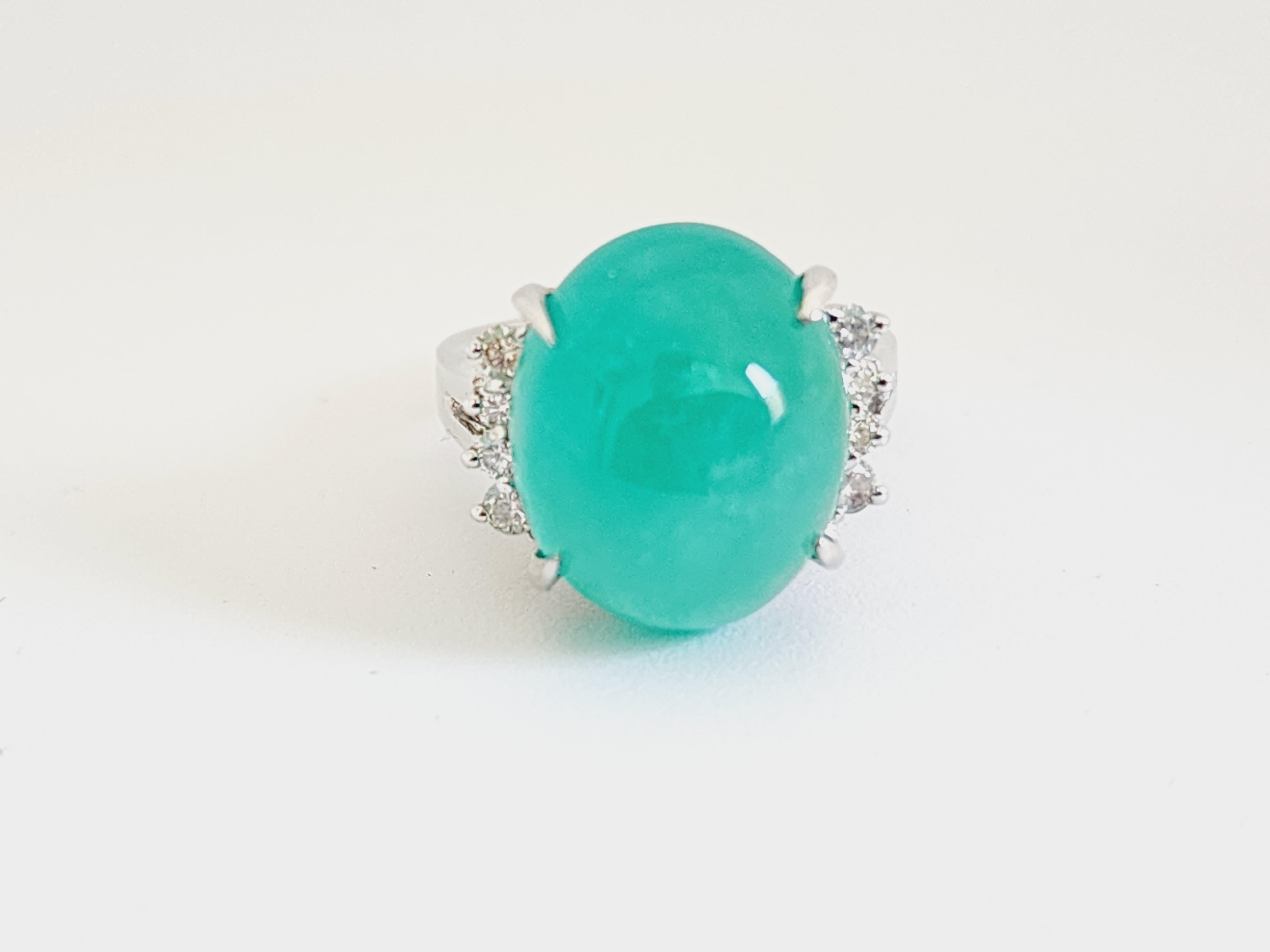 13.42 Carat Genuine Colombian Emerald 14 Karat Diamond Ring 4