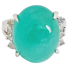 13.42 Carat Genuine Colombian Emerald 14 Karat Diamond Ring