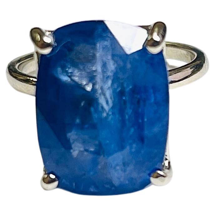 13.42 Carat Intense Blue Cushion Cut Natural Sapphire Diamond 14K White Gold Ring
5.95 grams, size 6.5

*Free shipping within the U.S.*

