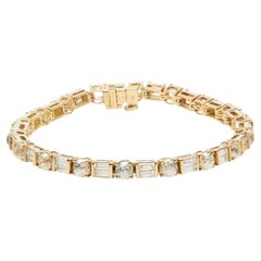 13.43 Carat Crown of Light Diamond Bracelet in 18 Karat Yellow Gold