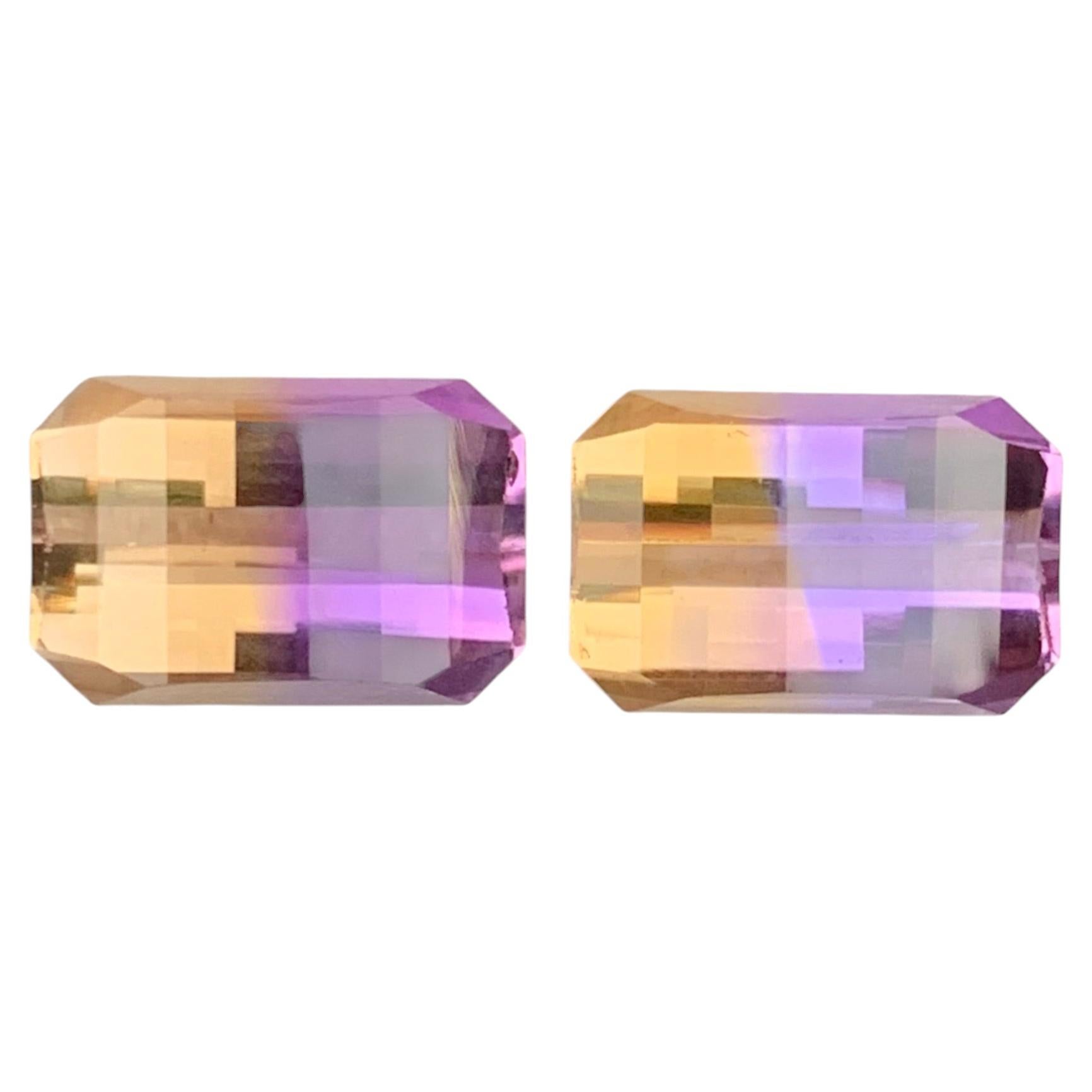 Ametrine Pair Pixel Cut 13.45 Carat For Sale