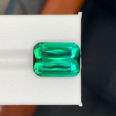 13.45 Carat Natural Loose Bluish Green Tourmaline Cushion Cut Afghan Gemstone