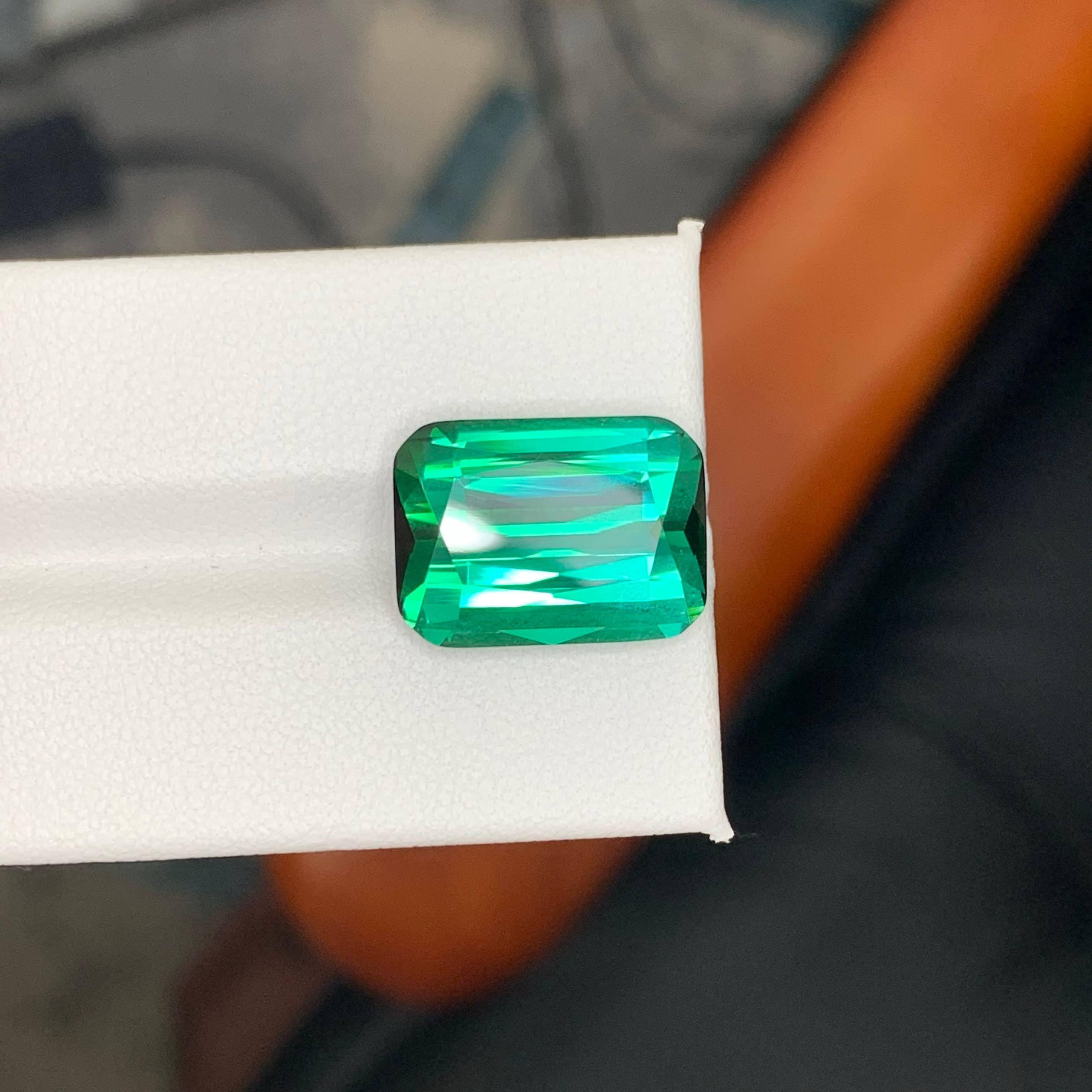 Taglio cuscino 13.45 Carati di tormalina verde bluastra sfusa naturale con taglio a cuscino Gemma afgana in vendita