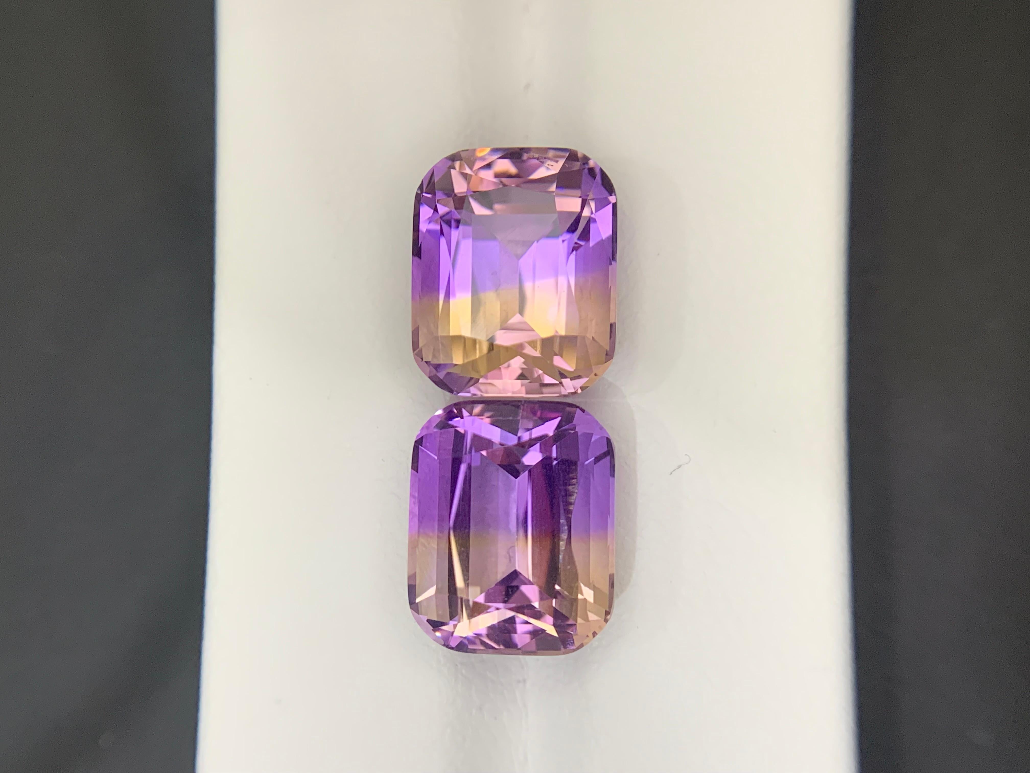 13,45 Carati Nature sfaccettati Ametrine Coppia di gemme in vendita 4