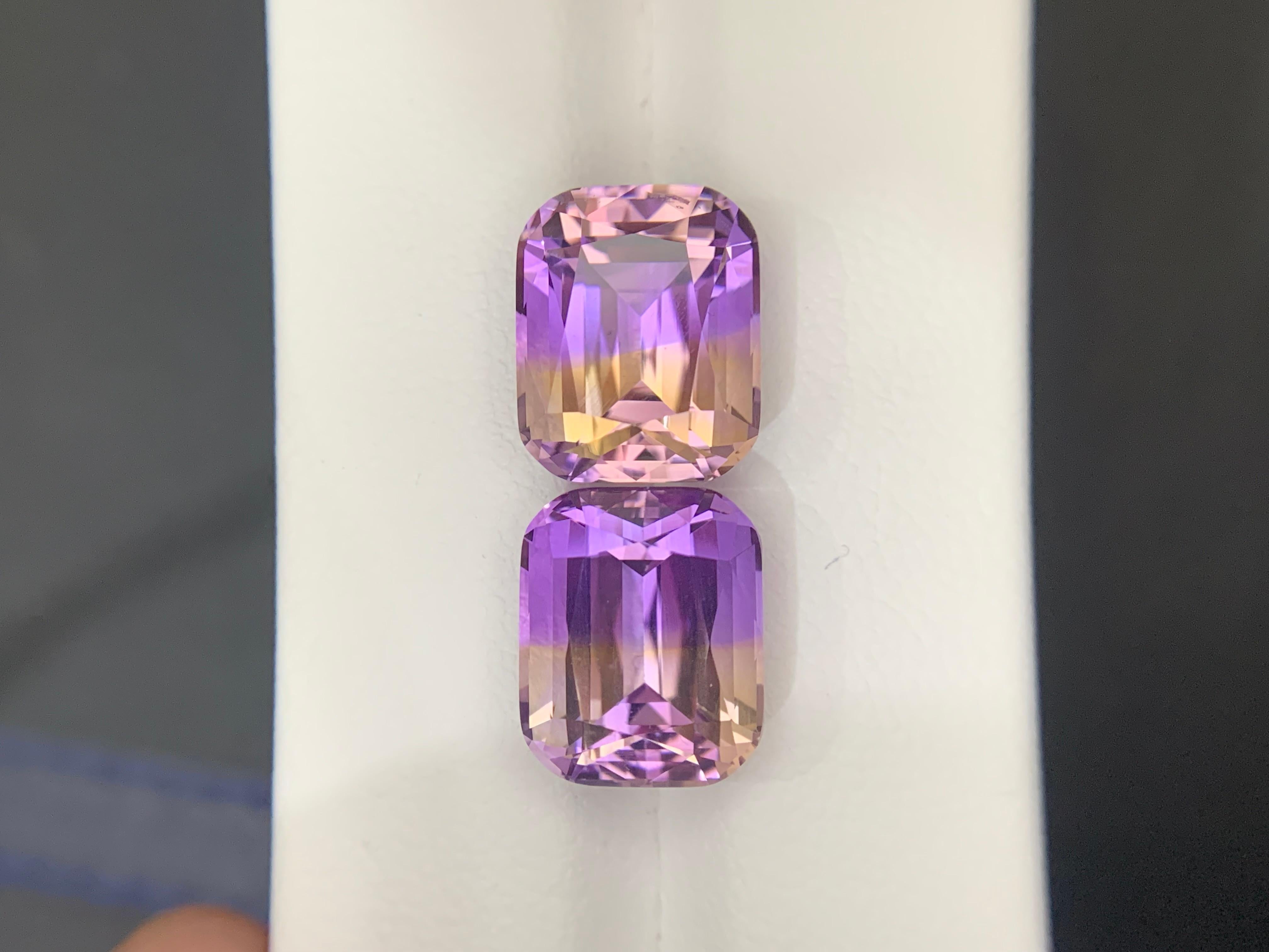 13,45 Carati Nature sfaccettati Ametrine Coppia di gemme in vendita 6