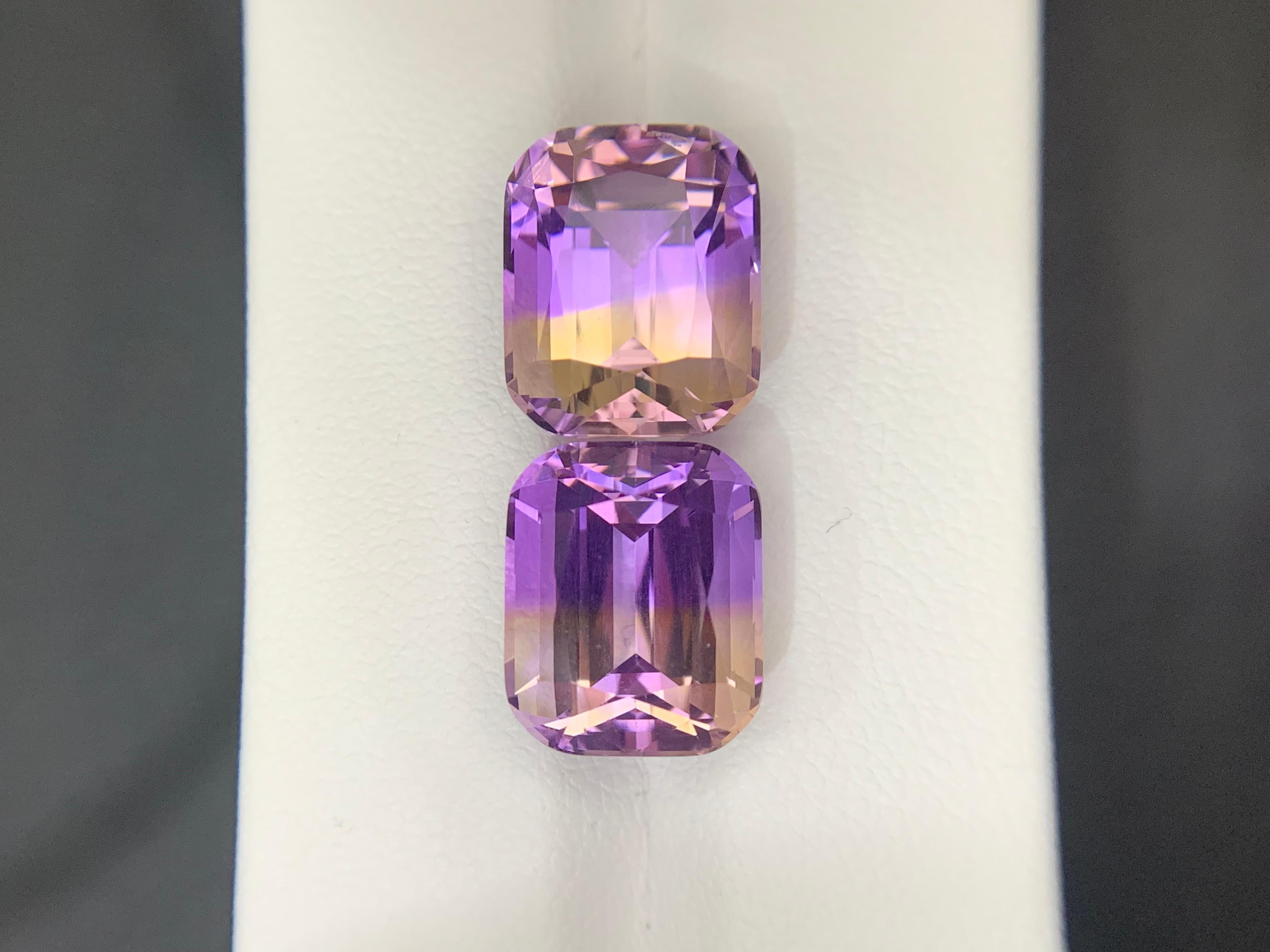 13,45 Carati Nature sfaccettati Ametrine Coppia di gemme In condizioni Nuovo in vendita a Brisbane, AU
