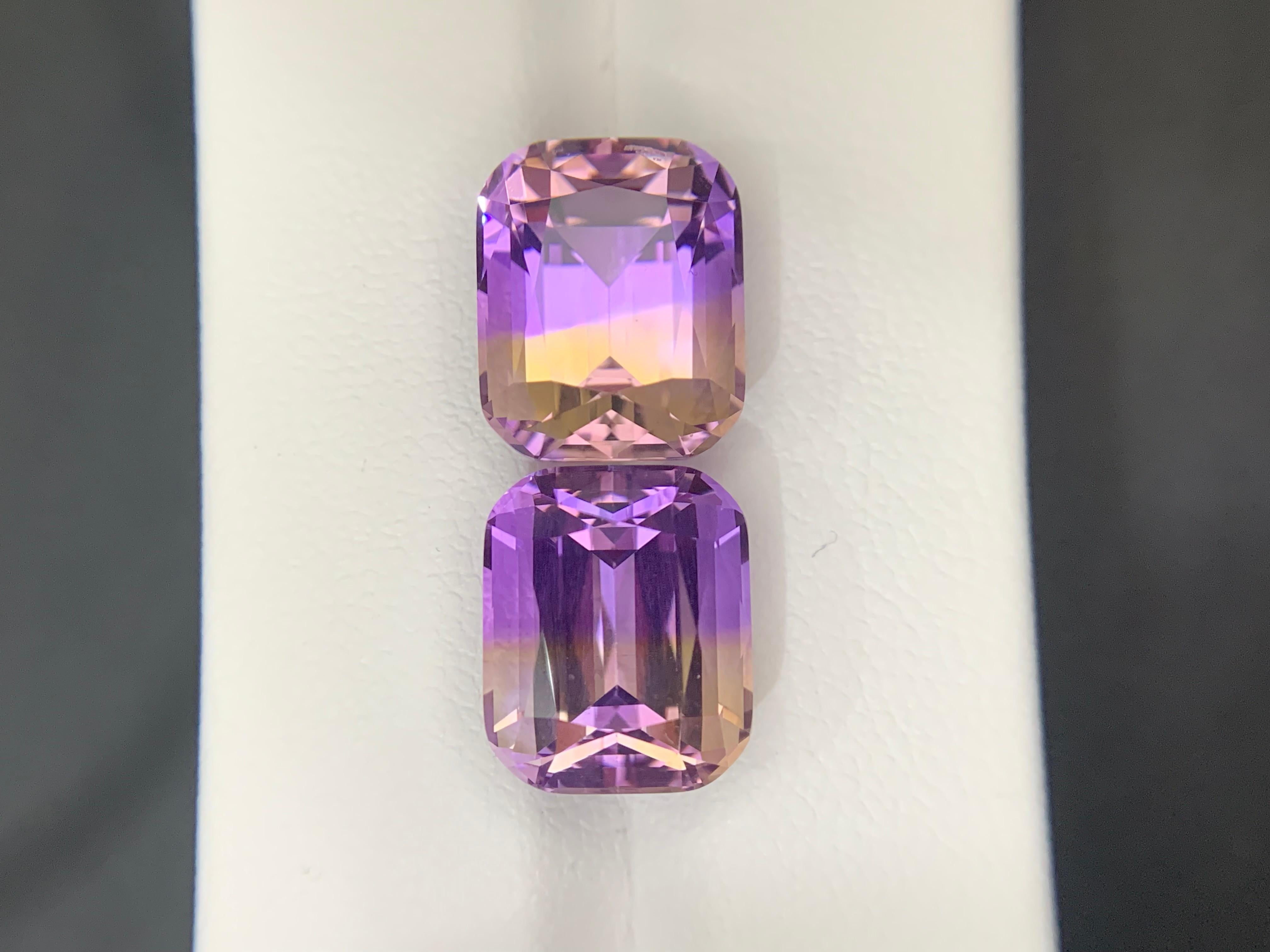 13,45 Carati Nature sfaccettati Ametrine Coppia di gemme in vendita 1