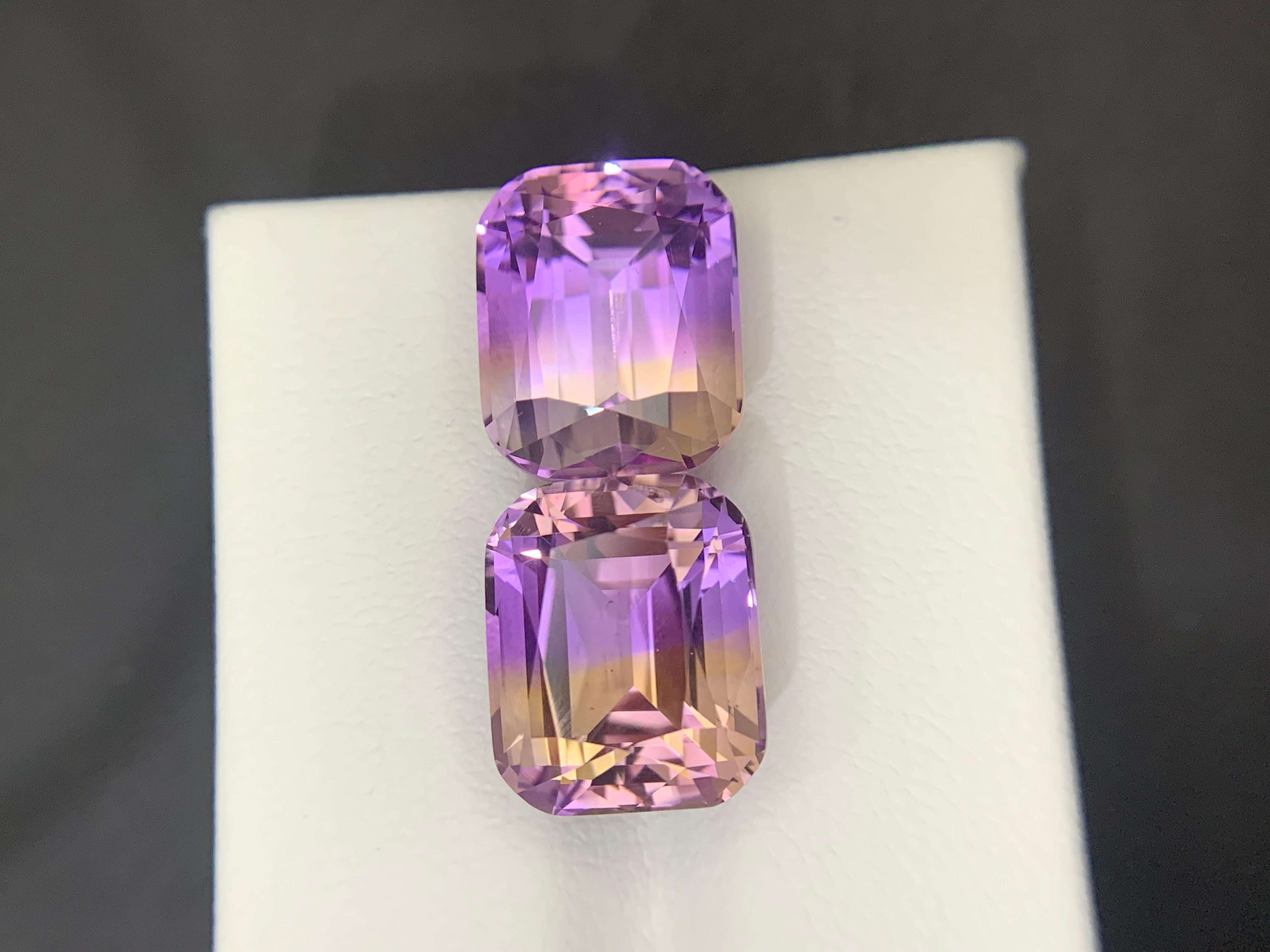 13,45 Carati Nature sfaccettati Ametrine Coppia di gemme in vendita 3