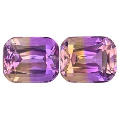 13.45 Carats Natural Faceted Ametrine Pair Gemstones