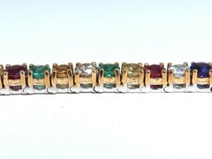 Armband mit 13,45 Karat natürlichen Edelsteinen: Spinell, Smaragd, Saphir, Rubin, Amethyst und Diamant*