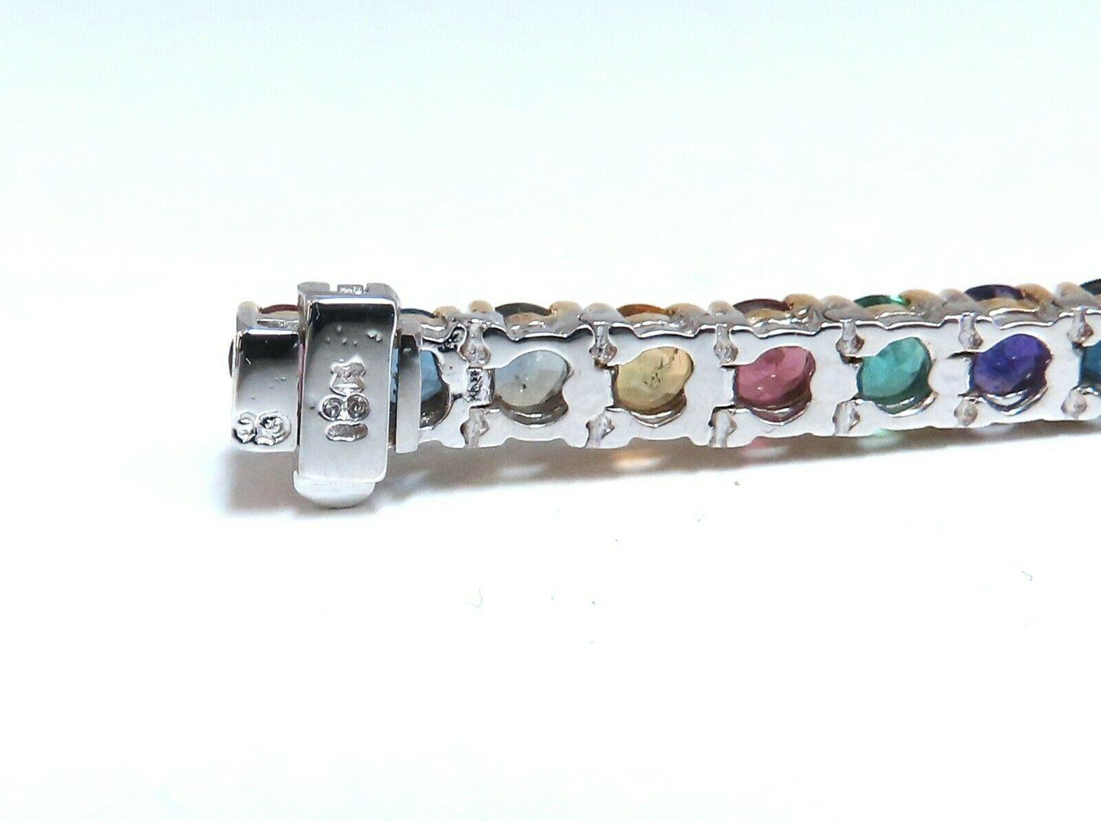 Round Cut 13.45ct Natural Gem-Line Spinel Emerald Sapphire Ruby Amethyst Diamond Bracelet For Sale