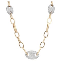 13,47 Karat Diamant Mariner Gliederkette Halskette 18K Gelbgold