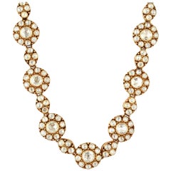 13.48 Carat Rose Cut Diamond 14 Karat Gold Necklace