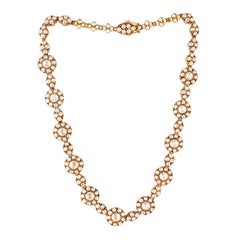 13.48 Carat Rose Cut Diamond 14 Karat Gold Necklace