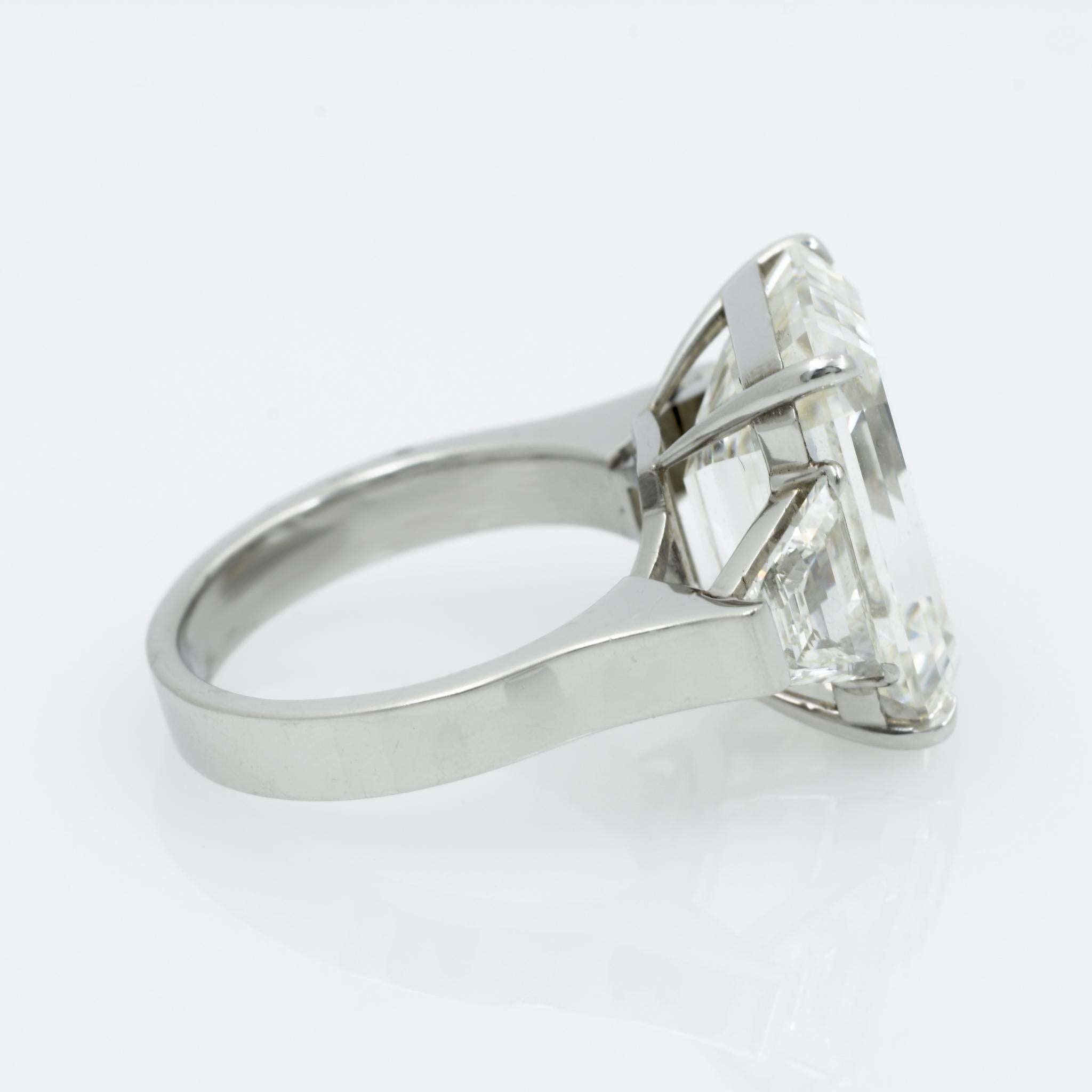 Women's 13.49 Carat GIA Emerald Cut 3-Stone Diamond Ring For Sale