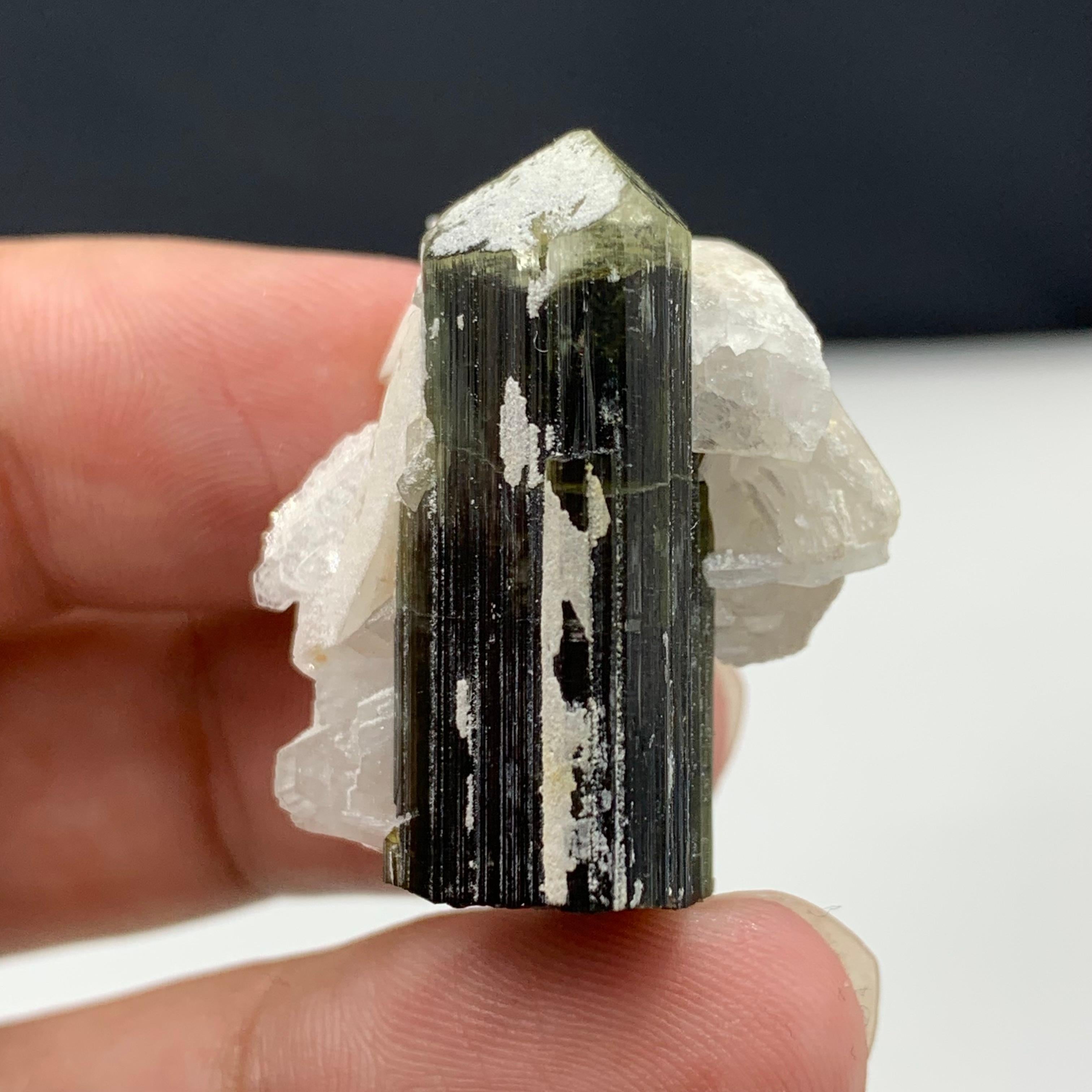 13.49 Gram Gorgeous Tourmaline With Albite Specimen From Skardu, Pakistan For Sale 1