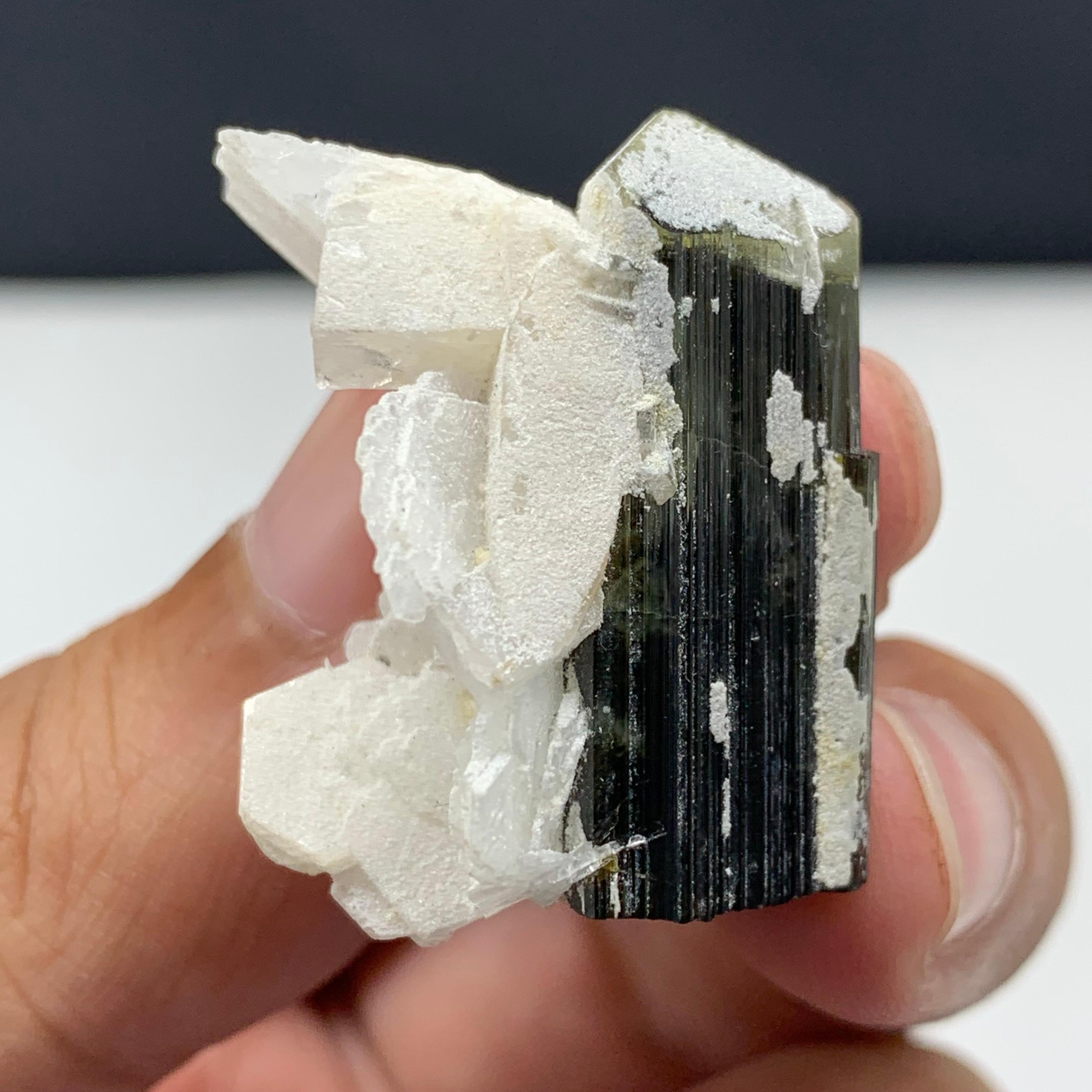Other 13.49 Gram Gorgeous Tourmaline With Albite Specimen From Skardu, Pakistan For Sale