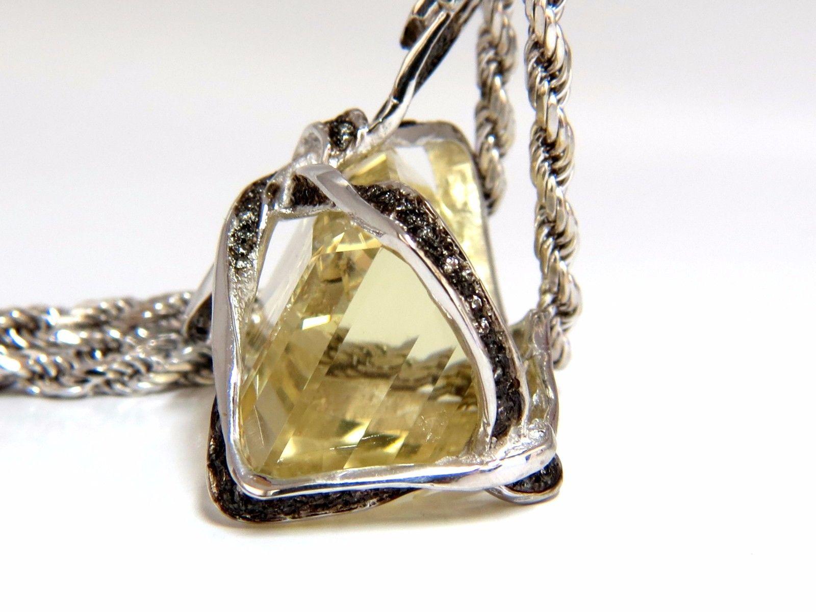134,98 Carati GIA Certificato Spodumene Cintura Collana con ciondolo 'Yellow Aqua' in vendita 3
