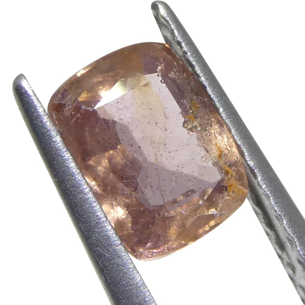 1.34ct Cushion Pink-Orange Padparadscha Sapphire from Tanzania For Sale 5