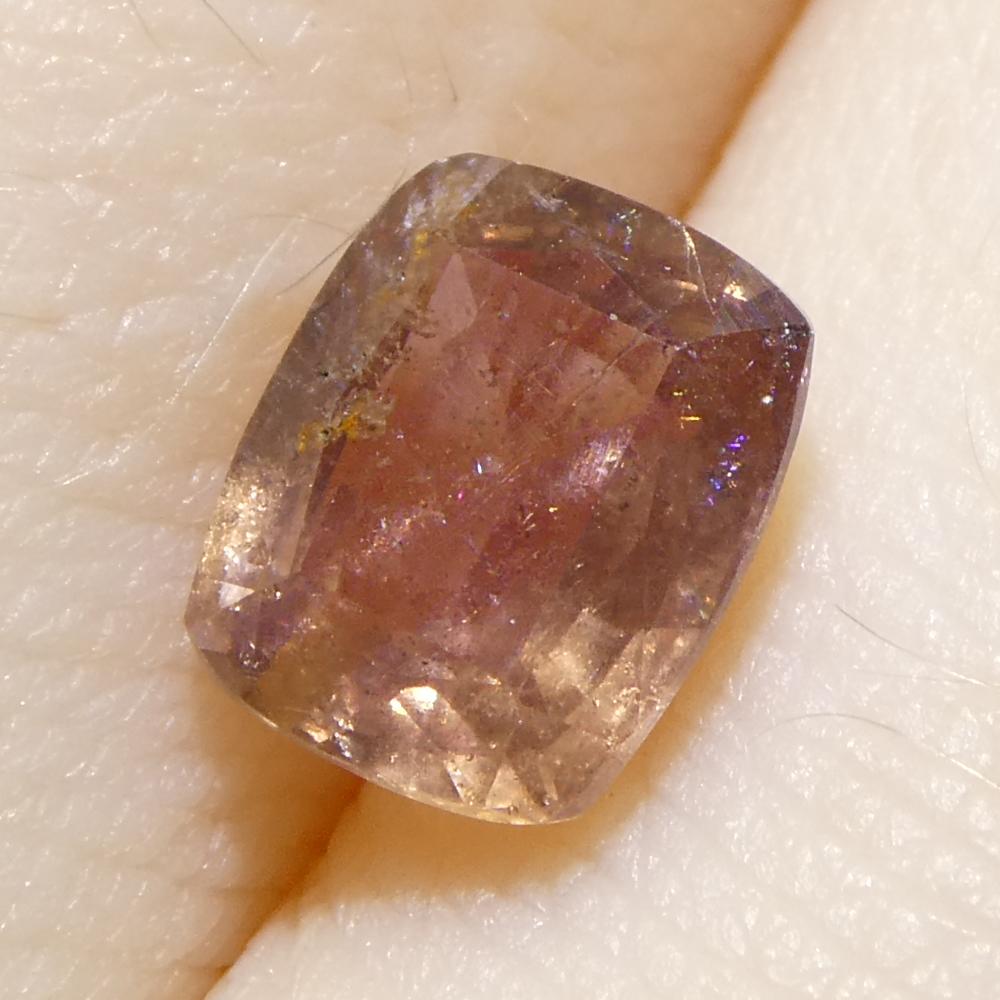 1.34ct Cushion Pink-Orange Padparadscha Sapphire from Tanzania For Sale 6