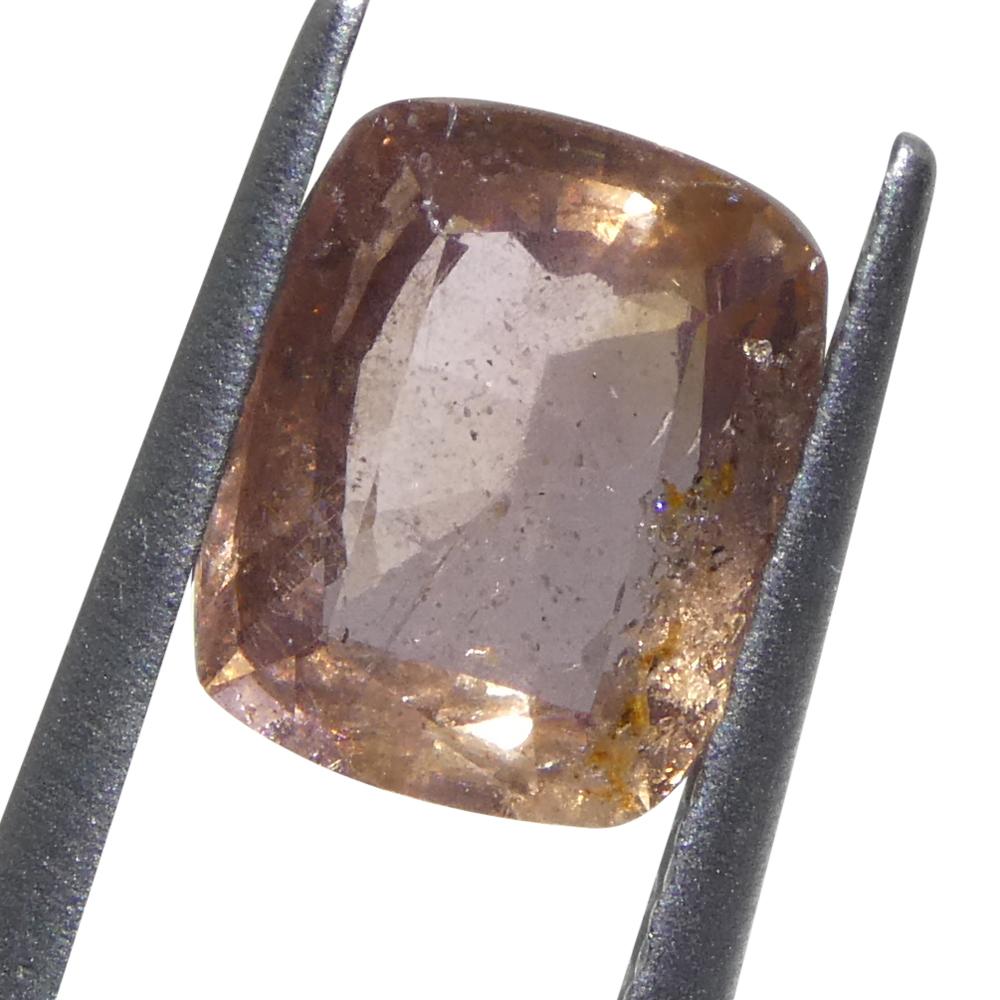Brilliant Cut 1.34ct Cushion Pink-Orange Padparadscha Sapphire from Tanzania For Sale