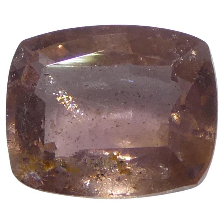 1.34ct Cushion Pink-Orange Padparadscha Sapphire from Tanzania For Sale
