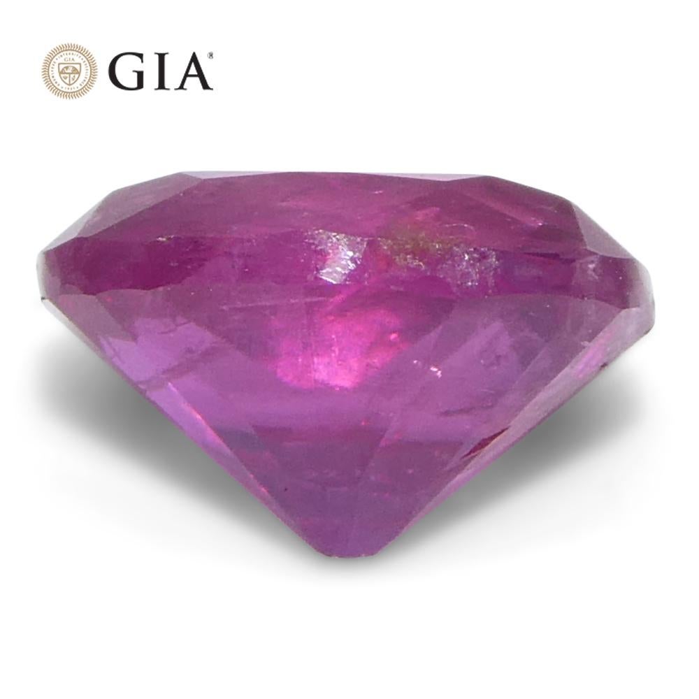 1,34ct Cushion Purplish Red Ruby GIA zertifiziert Unerhitzt im Angebot 5