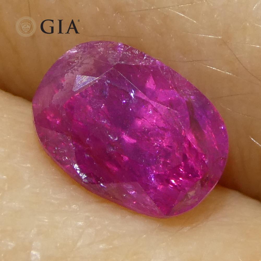 1,34 carati di rubino rosso purpureo certificato GIA non riscaldato in vendita 7